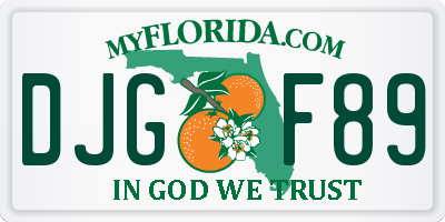 FL license plate DJGF89