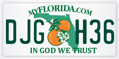 FL license plate DJGH36