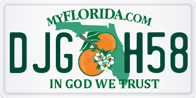 FL license plate DJGH58
