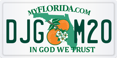 FL license plate DJGM20