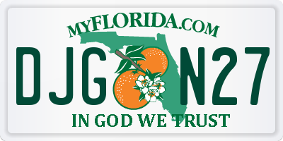 FL license plate DJGN27
