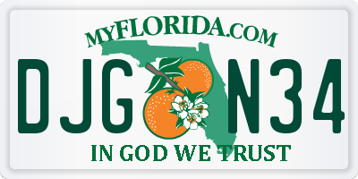 FL license plate DJGN34