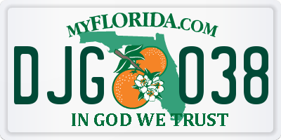 FL license plate DJGO38