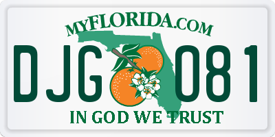 FL license plate DJGO81