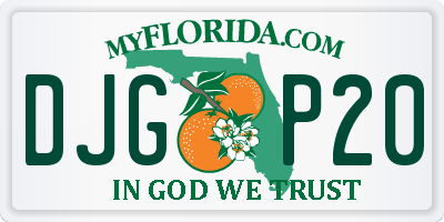 FL license plate DJGP20