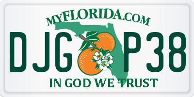 FL license plate DJGP38