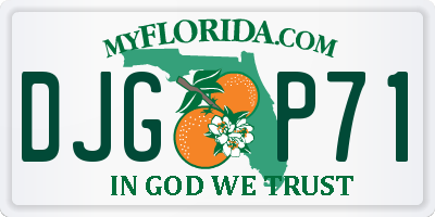 FL license plate DJGP71