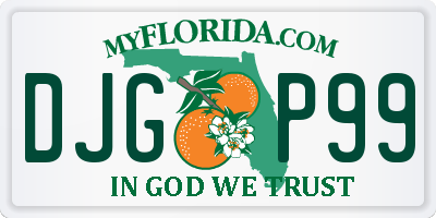 FL license plate DJGP99