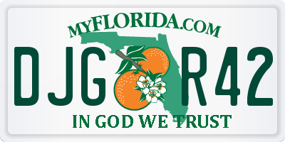 FL license plate DJGR42