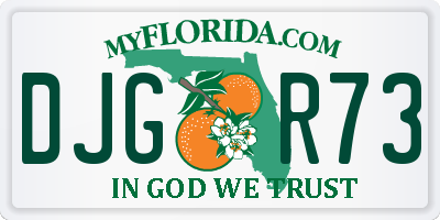 FL license plate DJGR73