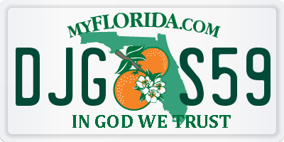 FL license plate DJGS59