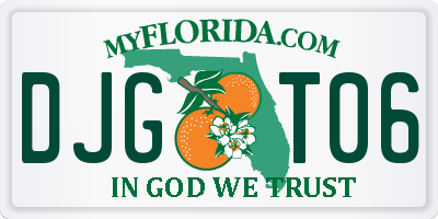 FL license plate DJGT06