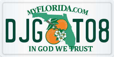 FL license plate DJGT08