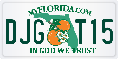 FL license plate DJGT15