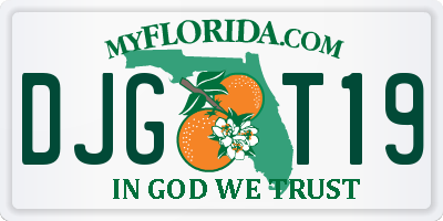 FL license plate DJGT19