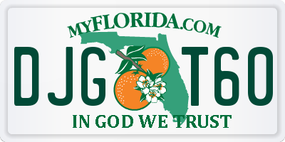 FL license plate DJGT60