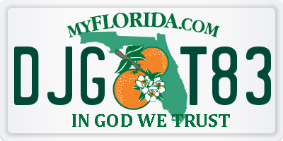 FL license plate DJGT83