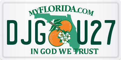 FL license plate DJGU27