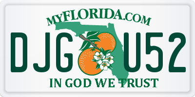 FL license plate DJGU52