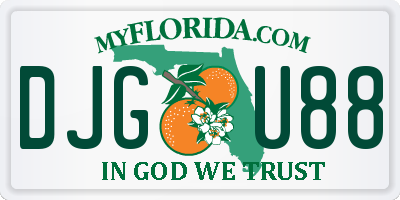FL license plate DJGU88