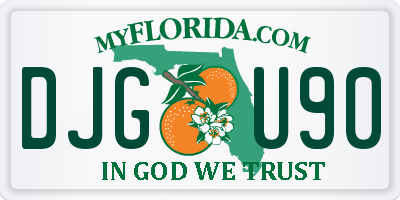 FL license plate DJGU90