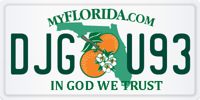 FL license plate DJGU93