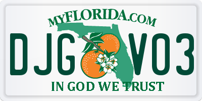FL license plate DJGV03