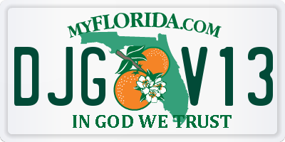 FL license plate DJGV13