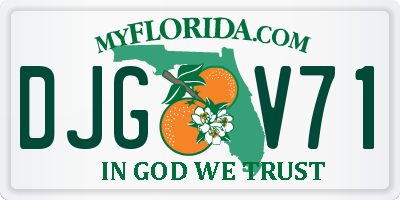 FL license plate DJGV71