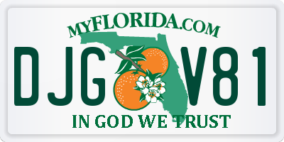 FL license plate DJGV81