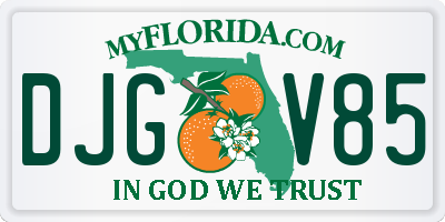 FL license plate DJGV85