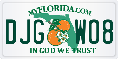 FL license plate DJGW08
