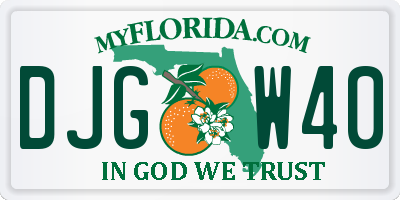 FL license plate DJGW40