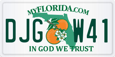 FL license plate DJGW41
