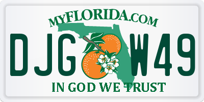 FL license plate DJGW49