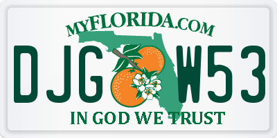 FL license plate DJGW53