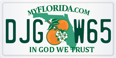 FL license plate DJGW65