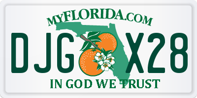 FL license plate DJGX28