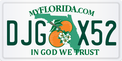 FL license plate DJGX52