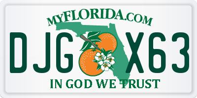 FL license plate DJGX63
