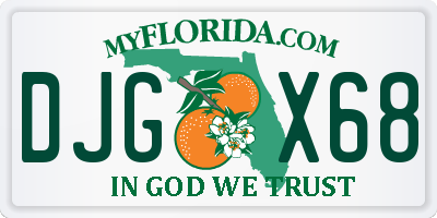 FL license plate DJGX68