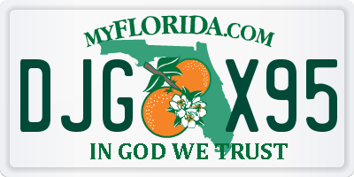 FL license plate DJGX95