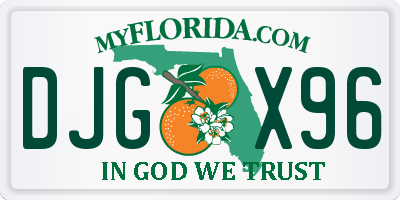 FL license plate DJGX96
