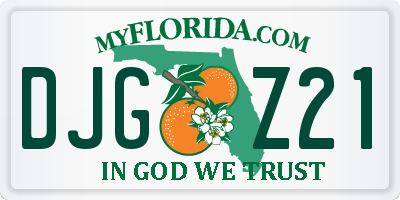 FL license plate DJGZ21