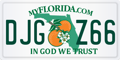 FL license plate DJGZ66