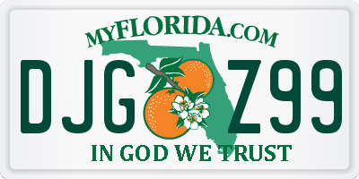 FL license plate DJGZ99
