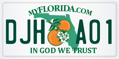 FL license plate DJHA01