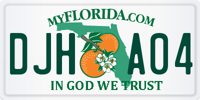 FL license plate DJHA04