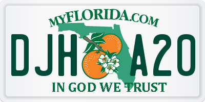 FL license plate DJHA20