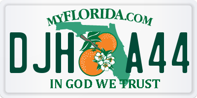 FL license plate DJHA44